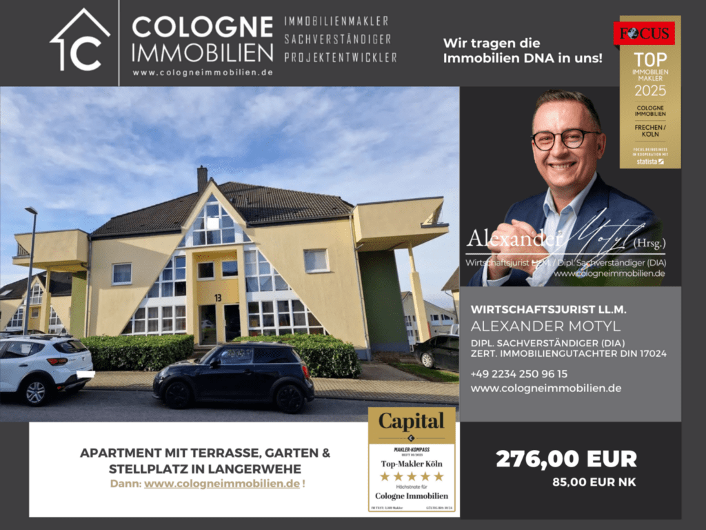 Appartment 1-Zimmer Wohnung zur Miete