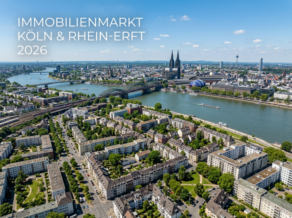 Blick auf Wohnquartiere in Köln – Immobilienmarkt Köln & Rhein-Erft 2026