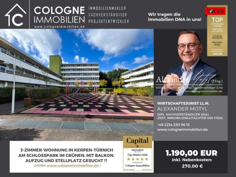 3 Zimmerwohnung in Kerpen T&uuml;rnich neu saniert