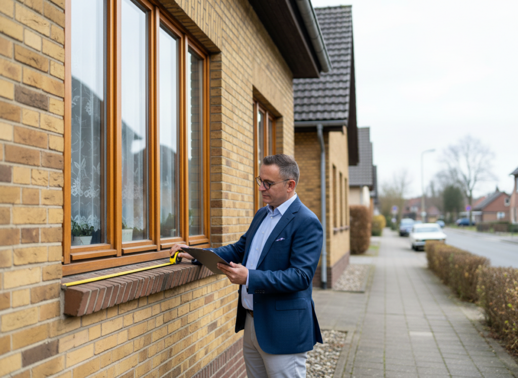 Zertifizierter Immobiliensachverständiger bewertet ein älteres Einfamilienhaus als Erbimmobilie im Rhein-Erft-Kreis