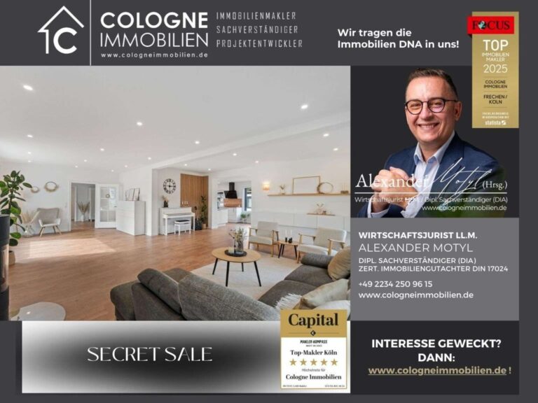 LUXURIÖSES TRAUMHAUS ZWISCHEN KÖLN UND FRANKFURT ABTRENNBAR MIT ZUSATZHAUS auf 4.808 m² *SELTEN* – erfolgreich vermittelt