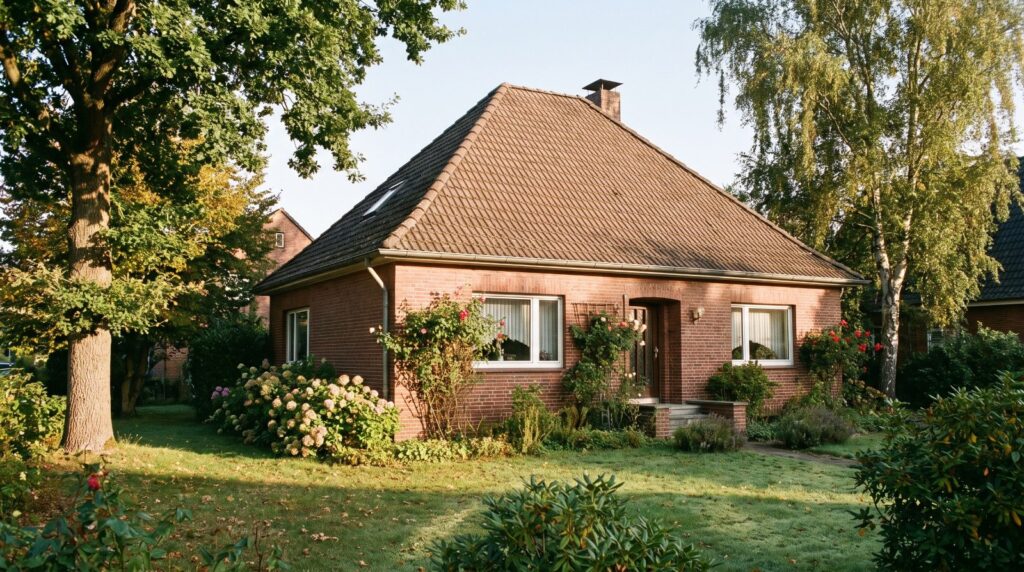 Geerbtes Einfamilienhaus mit Garten in Köln – KI-generierte Visualisierung