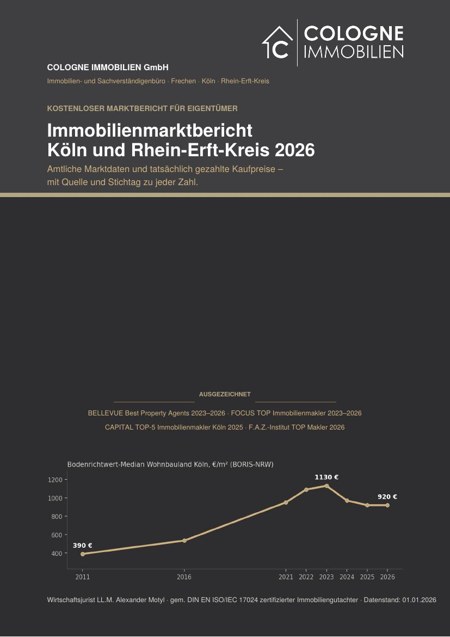 Immobilienmarktbericht Köln und Rhein-Erft-Kreis 2026 – Titelseite